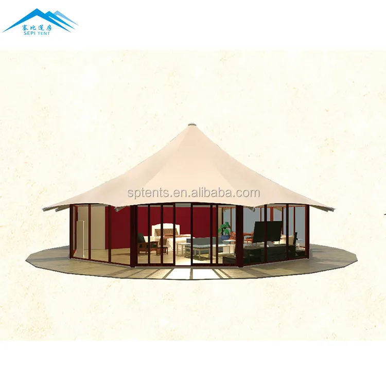 高級ヴィラ住宅引張膜構造リゾートホテルテントコテージテント