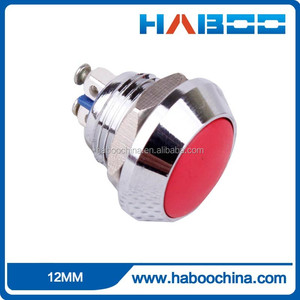 Bakır kaplama nikel malzeme metal düğme anahtarı 1NO <span class=keywords><strong>g</strong></span>ümüş renk push button anahtarı 2A 250 V su geçirmez anahtarı