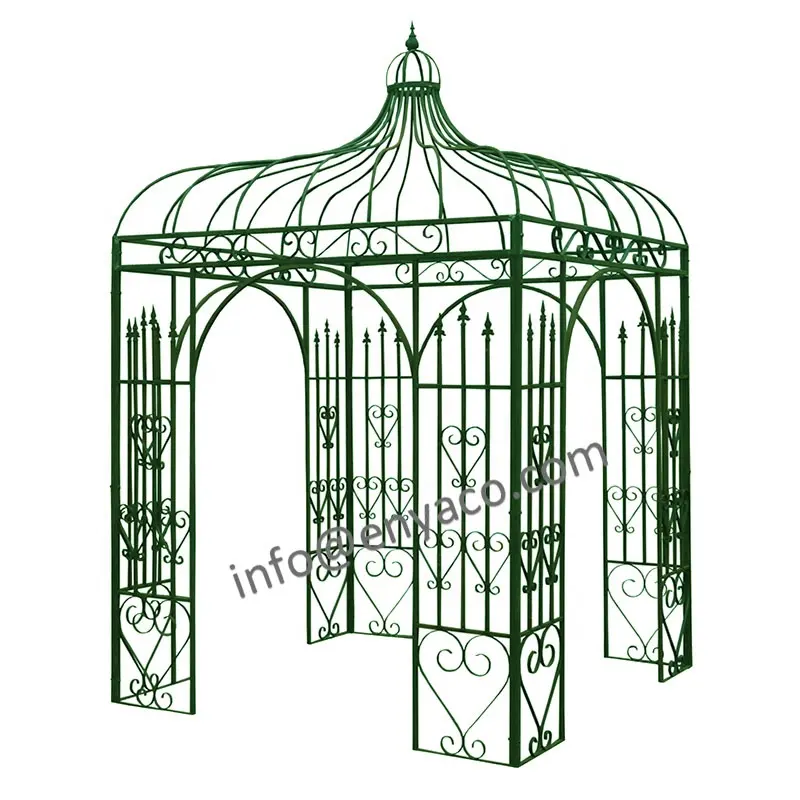 Gazebo de acero al aire libre para Patio, pérgola dura de hierro resistente para exteriores, Patio, Patio, 3x3, hecho en hierro forjado