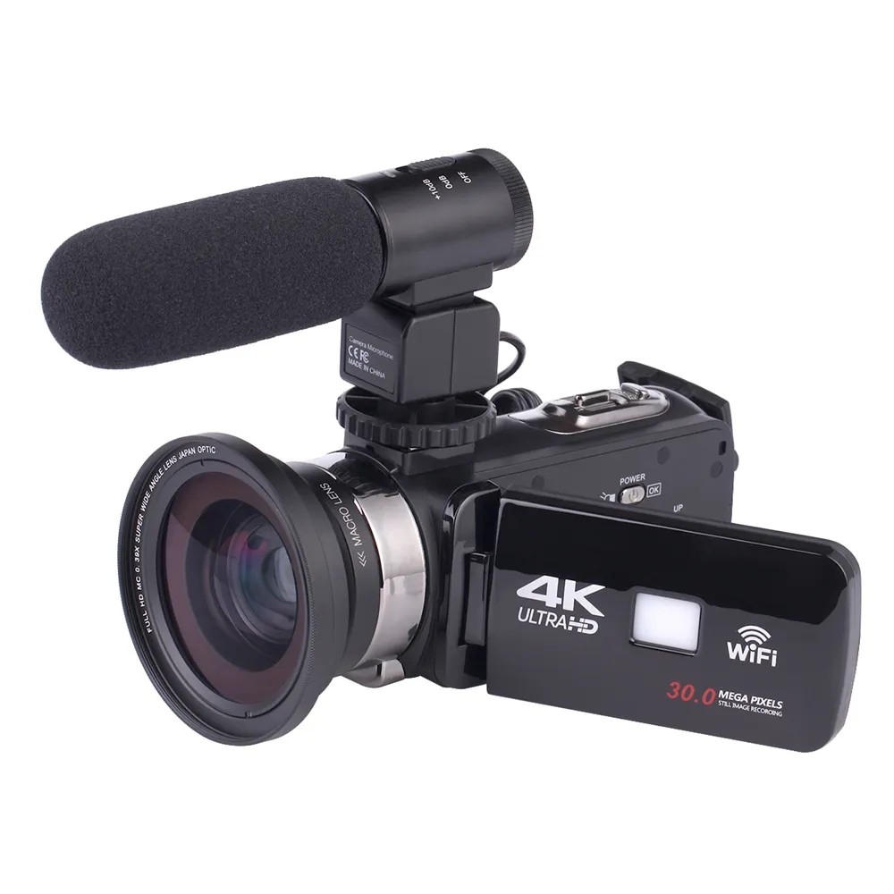 Kamera Video 4K HD Resolusi Tinggi, Kamera Perekam Digital DV Olahraga Zoom Camcorder 4K