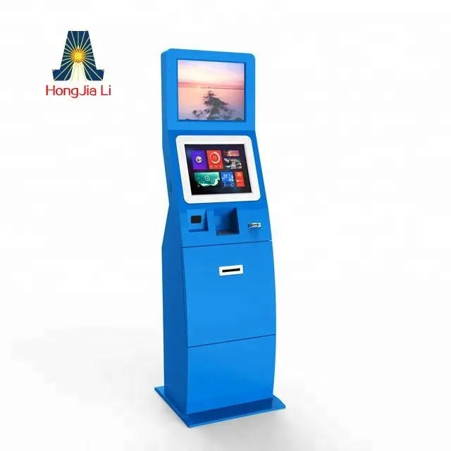 Vrijstaande dual screen self service betaling terminal kiosk en retail bill acceptor zelf betaling kiosk machine (HJL-3310AC)