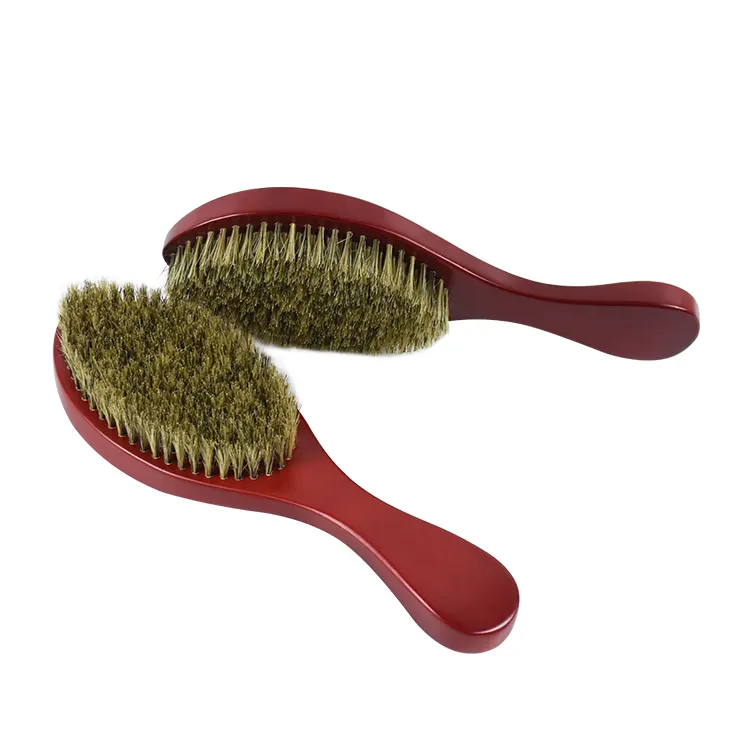 Medio duro 100% setole di cinghiale onda spazzola con manico lungo mens legno spazzola per capelli