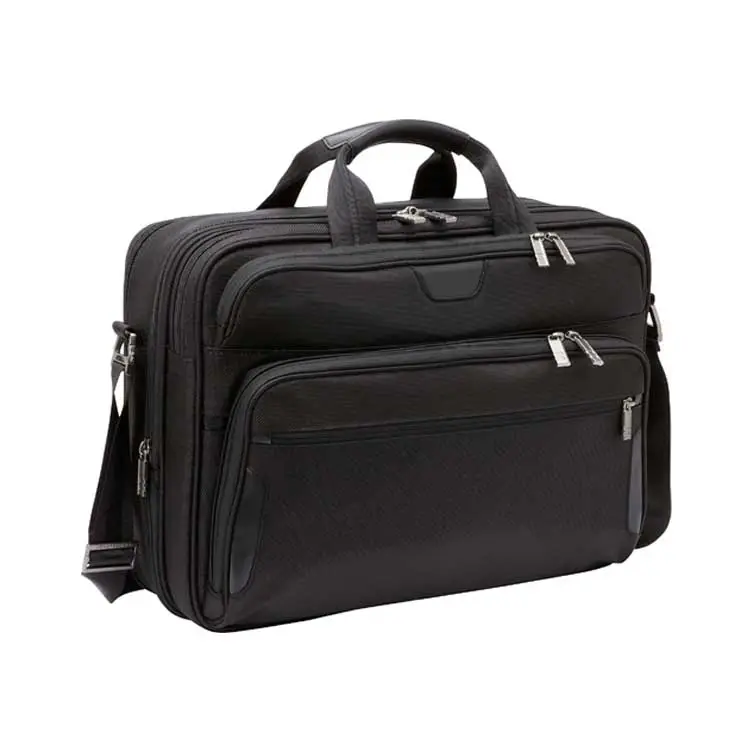 Large expandable business trip bag executive leather briefcase for men