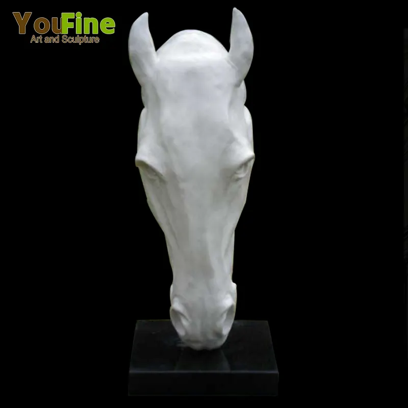 Hand Carved Life Size Marble Horse Head Statues for Sale