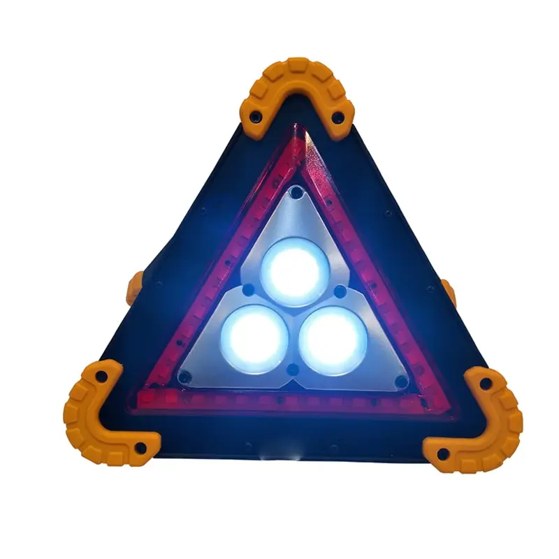 Tripé refletor de carro triangular led, luz de aviso piscante