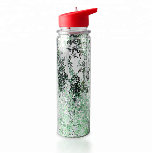 พลาสติกคู่น้ำขวด Glitter ฉนวน Glitter ดื่มน้ำขวด - Product Image 3