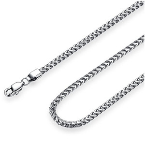 STEEL 3.5mmステンレススチールメンズレディースネックレスカーブリンクチェーン、16-30インチ - Product Image 1