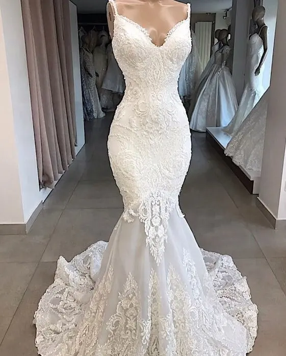 2019 Suzhou lüks Mermaid kız düğün elbisesi beyaz