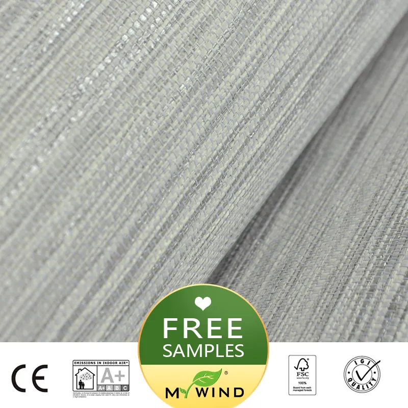 Kostenlose probe licht splitter grau papier weave für wohnzimmer büro luxus tapete