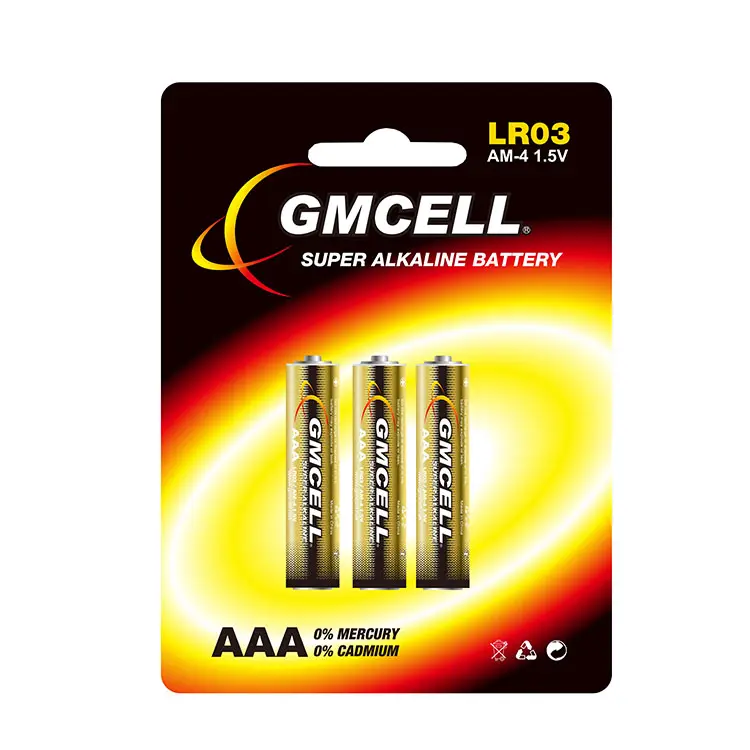 GMCELL 1.5 V एएए LR03 AM4 No. 7 एएए क्षारीय बैटरी