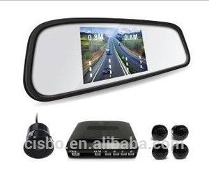 Vedio <span class=keywords><strong>Sensor</strong></span> de estacionamento com 4.3 " Rear View TFT-<span class=keywords><strong>LCD</strong></span> espelho Monitor câmera HD e 4 sensores