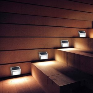 LED屋外小型太陽光発電ステンレス鋼ステップ階段ライト/セキュリティ照明/パスランプ