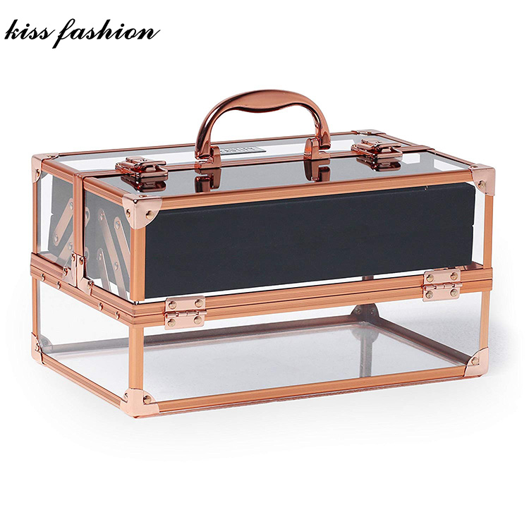 rose gold acrylic makeup box