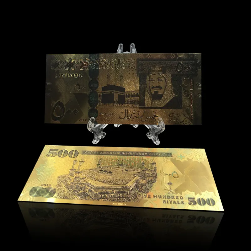 Coffret argent cadeau en arabie saoudite, 500 billets, feuille d'or, pour jeux et promotion