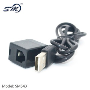 <span class=keywords><strong>USB</strong></span> 2.0到<span class=keywords><strong>RJ11</strong></span> 6P4C母插座适配器带延长线