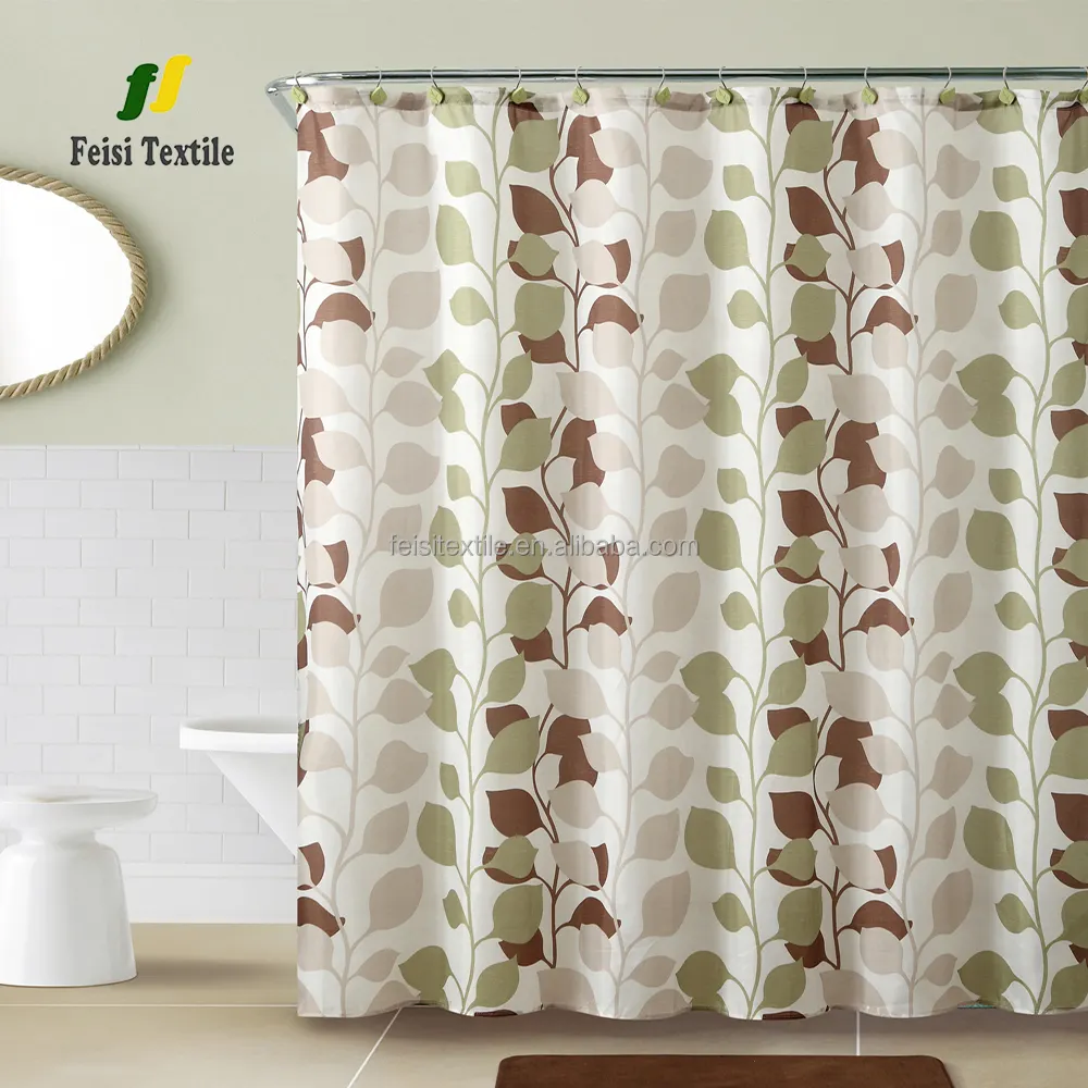 Dòng Lá Mô Hình Jacquard Phòng Tắm Không Thấm Nước In Vải Rèm Tắm Cortinas Para Bao Đối Với Trang Chủ Khách Sạn Phòng Tắm