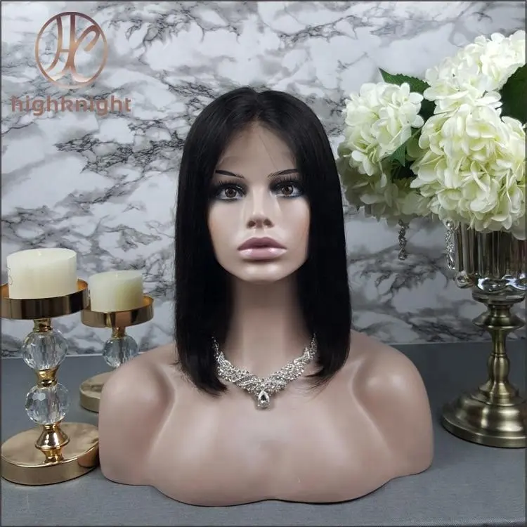 Highknight 100% Short Brazilian Hair Full Lace Wig Vagina Hairs full lace wig