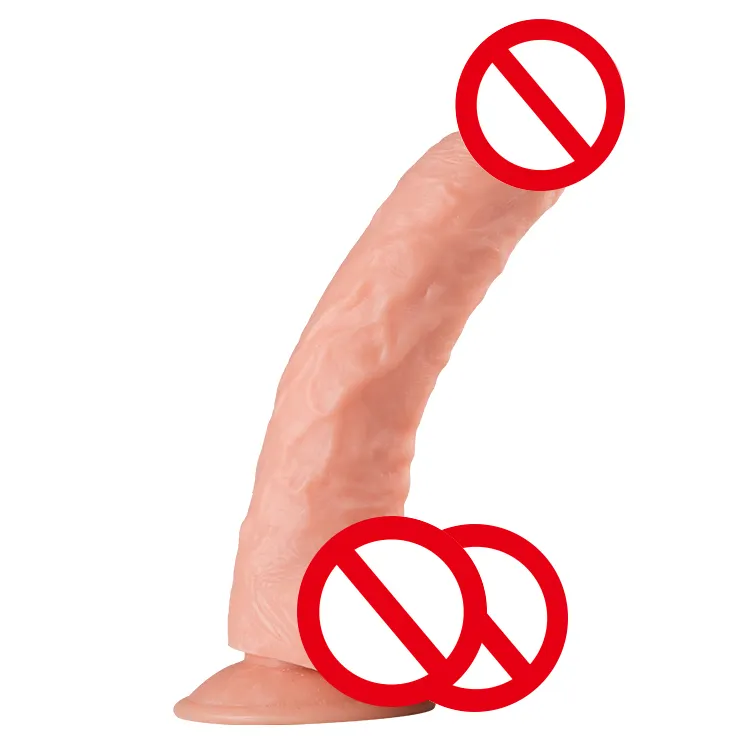 Realista pênis erétil macio de borracha de silicone para as mulheres adulto jogo