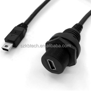Mini USB 2.0 erkek kadın uzatma kablosu IP67 su geçirmez Panel yazıcı kamera bilgisayar kullanımı için montaj konektörü - Product Image 2