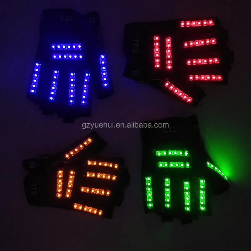 China Fornecedores 6 Cores 1 par (= 2pcs) luvas de Led Stage Show Props LED Light Up Luvas Luvas de Fontes Do Partido do Fulgor de Néon do Diodo Emissor de Luz