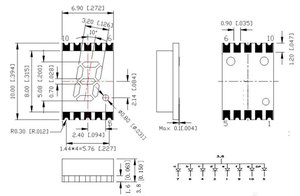 0.2 Inch <strong>Seven</strong> <strong>Segment</strong> Small Size 0.2&quot; Single Digit 7 <strong>Segment</strong> Smd Led <strong>Display</strong> - Product Image 4