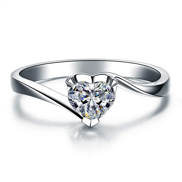 Anel de prata para mulheres, anel da moda de diamante e noivado para mulheres, 925