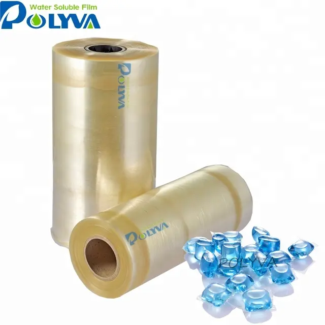 Polyva-película de plástico para solución de agua, cápsulas de detergente para ropa, uso especial, película pva soluble en agua fría