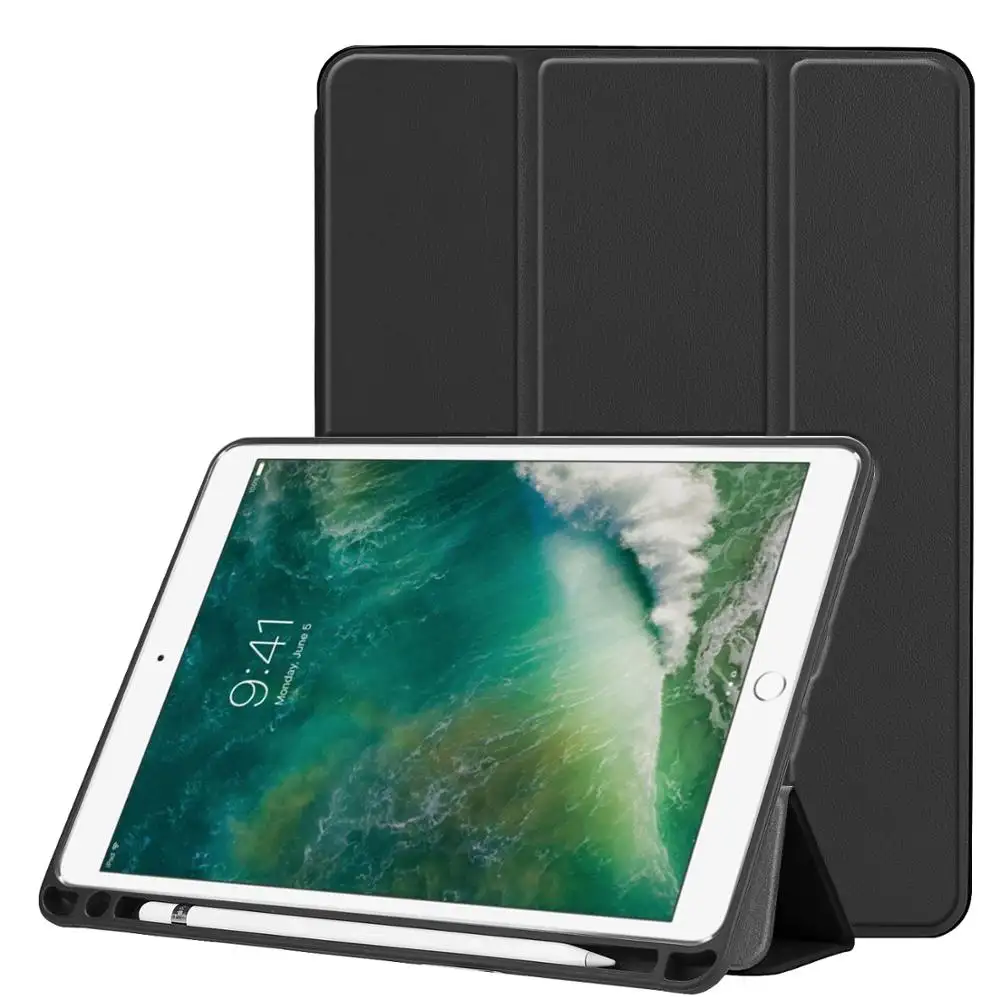 Pour ipad pro 10.5 étui en cuir intelligent avec porte-crayon