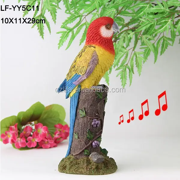 Statue en polyrésine capteur de mouvement perroquet oiseau ventes
