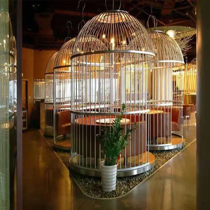 Hotel Restaurant dekorative große Metall Vogelkäfig Eisen Kunst Pavillon zu verkaufen