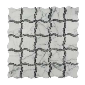 Bán Hot Thiết kế hiện đại baoxing Trắng Gạch Mosaic đá cẩm thạch 10 mét lưới được hỗ trợ cho vòi hoa sen sàn Nội Thất Tường trực tiếp Trung Quốc cung cấp - Product Image 5