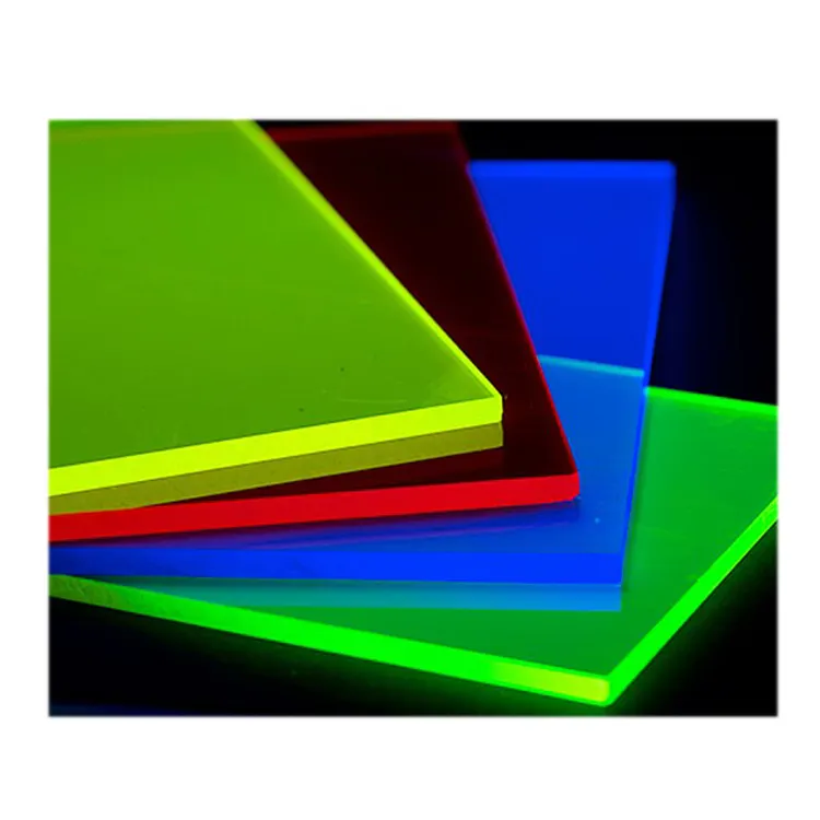 Lámina acrílica PMMA de color fluorescente antiestático