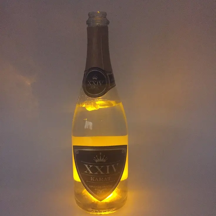 Lámpara/luz LED iluminada con botella de champán