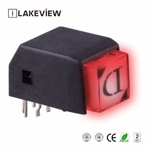 Lakeview Bi Colore Doppio LED Illuminato Interruttore con Angolo Retto o Verticale PCB Tipo Momentaneo e Alternanza Push Button Switch - Product Image 4