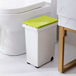 Factory Supply High Quality <strong>Pop</strong> up Mini Dustbin Rectangular Plastic Trash <strong>Can</strong> With Wheels Simple Style Pressing Type Waste <strong>Bin</strong> - Product Image 2