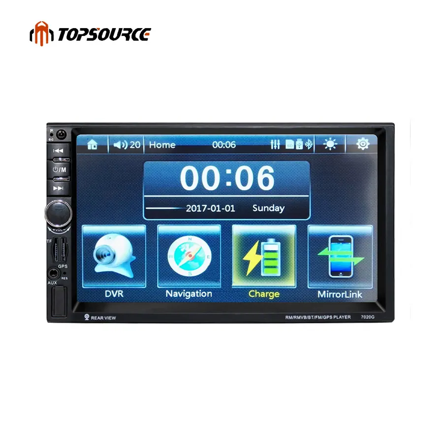 Auto DVD 7020G 2 Din 1080P 7 ''HD Auto Multimedia Player GPS Navigation MP4/MP5 Audio Stereo BT