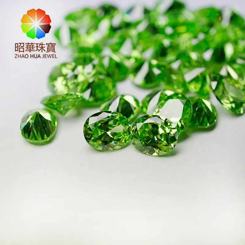 peridot-Imperial Topaz stone Color Change Cubic Zirconia loose gemstone