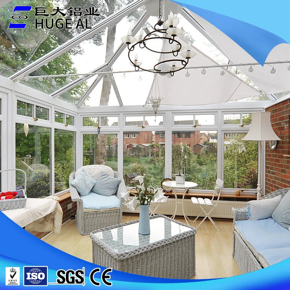 Villa bahçe özel tasarım alüminyum güneşli/cam ev fiyat