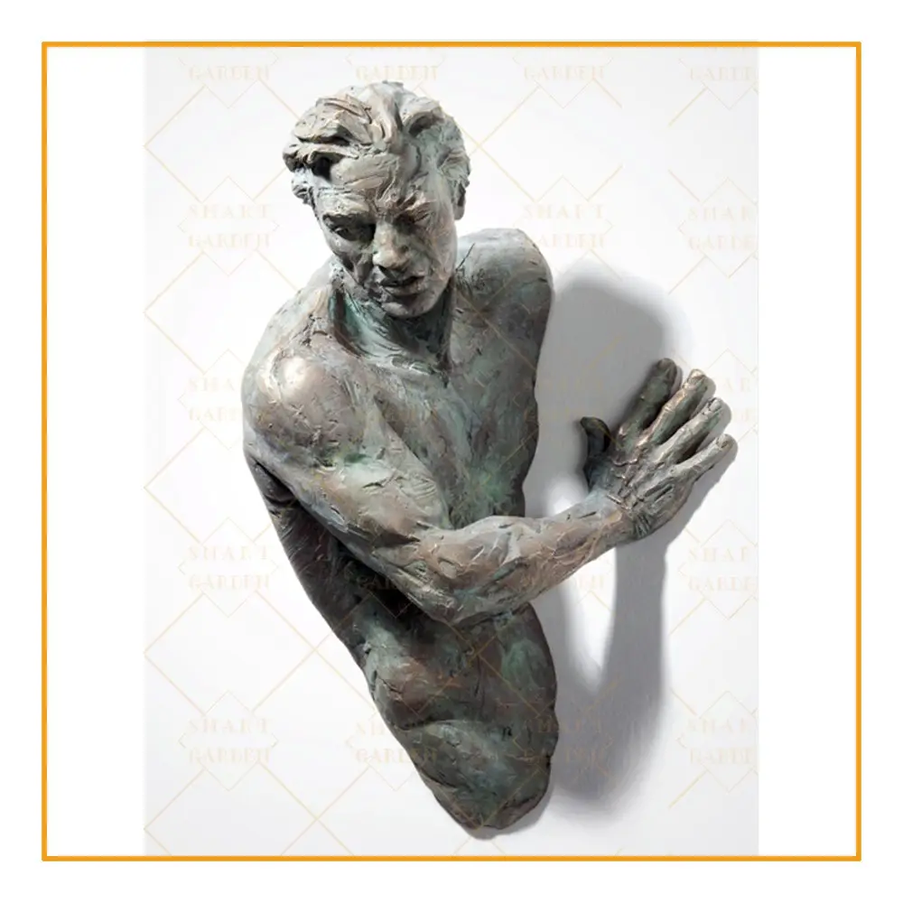 Parete interna di arte decorativa astratta bronzo scultura nudo matteo pugliese per la vendita