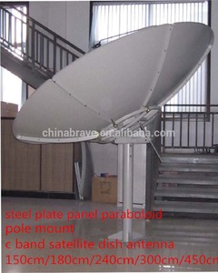180CM 240CMCバンドソリッド衛星ディッシュアンテナ8フィートポールマウント