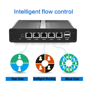 Mini PC Fanless Mini PC pFsense N2830 J1800 J1900 Quad Core 4 Gigabit RJ45 LAN Firewall Router Finestra 10 Barebone Desktop Del Computer