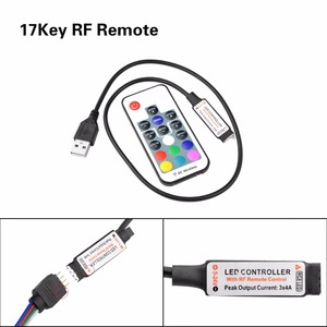 USB-LED-Strip-Controller 5-24V RGB-IR-RF-Fernbedienung 5V-24V USB-LED-Licht leiste 17 24-Tasten-Fernbedienung - Product Image 3
