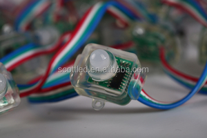 12mm WS2801 Vollfarb-LED-Pixel licht, Voll farbe, 50 Stück/String, DC5V-Eingang, wasserdicht IP68, quadratische Form - Product Image 1