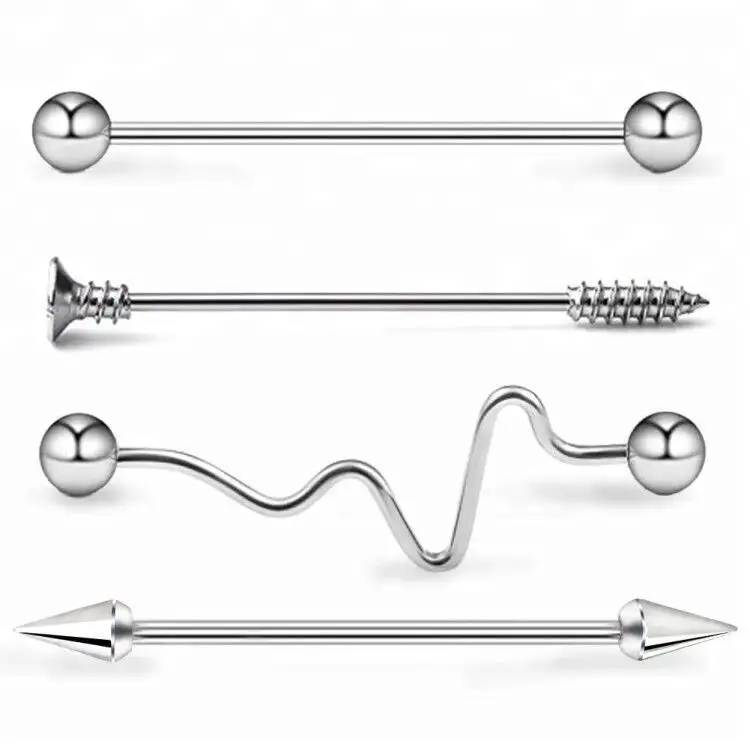 316L Industrial Barbell Acero quirúrgico Piercing joyería oído joyería Piercing del cuerpo