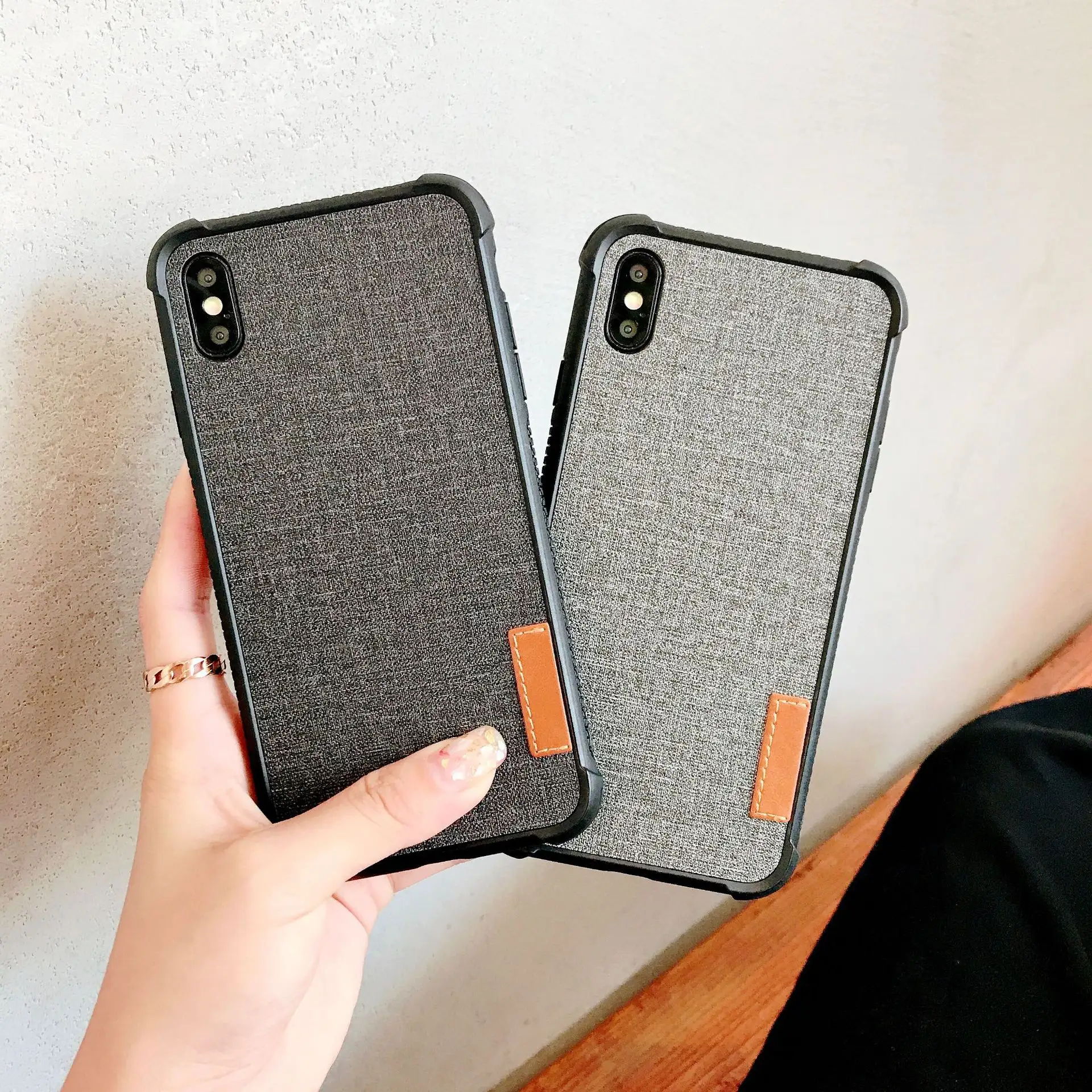 Sarung ponsel kain antiguncang, pelindung belakang kain antiguncangan untuk iPhone 6/6S/7/8 plus X/XS/XR/XS MAX