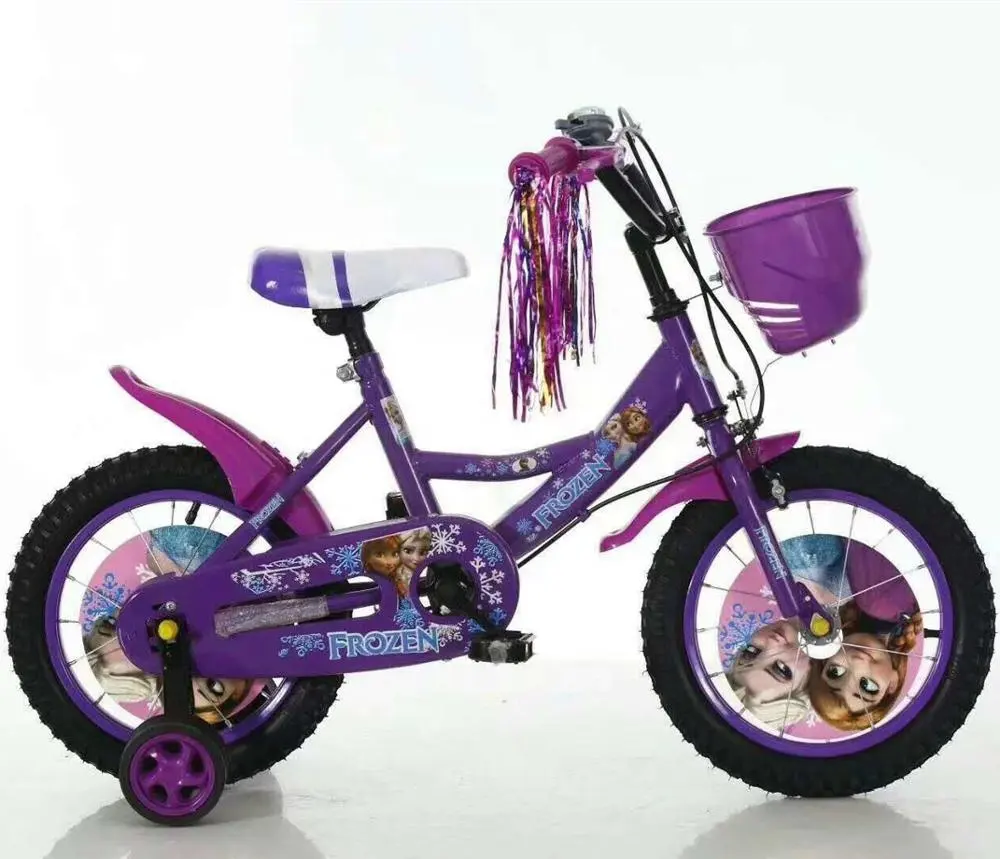 Purple princess girls bicicleta dibujos animados calcomanías niños bicicleta