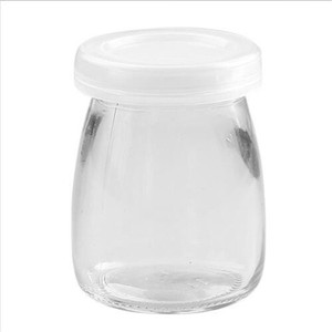 Toptan plastik kapak gıda konteyner boş cam kavanoz yuvarlak küçük puding cam şişe - Product Image 3