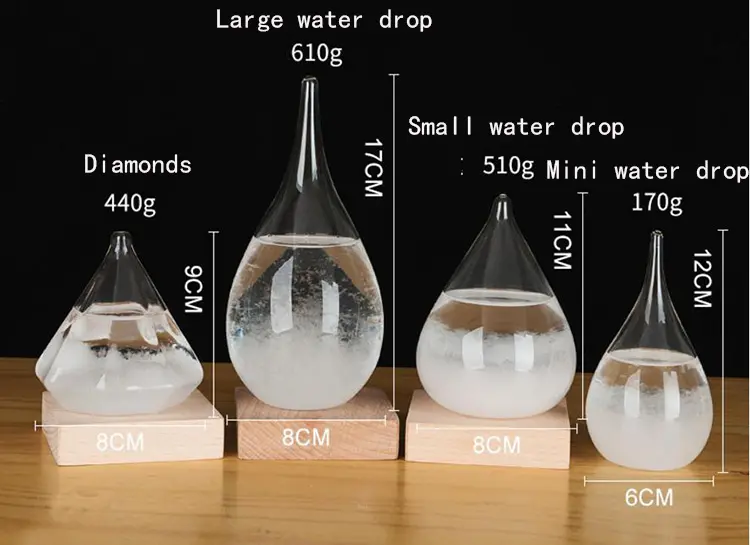 Logotipo personalizado de storm glass, forma de gota de agua creativa