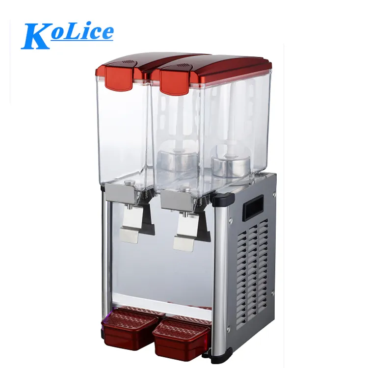 Kolice-dispensador de bebidas frías de acero inoxidable, 2 tanques