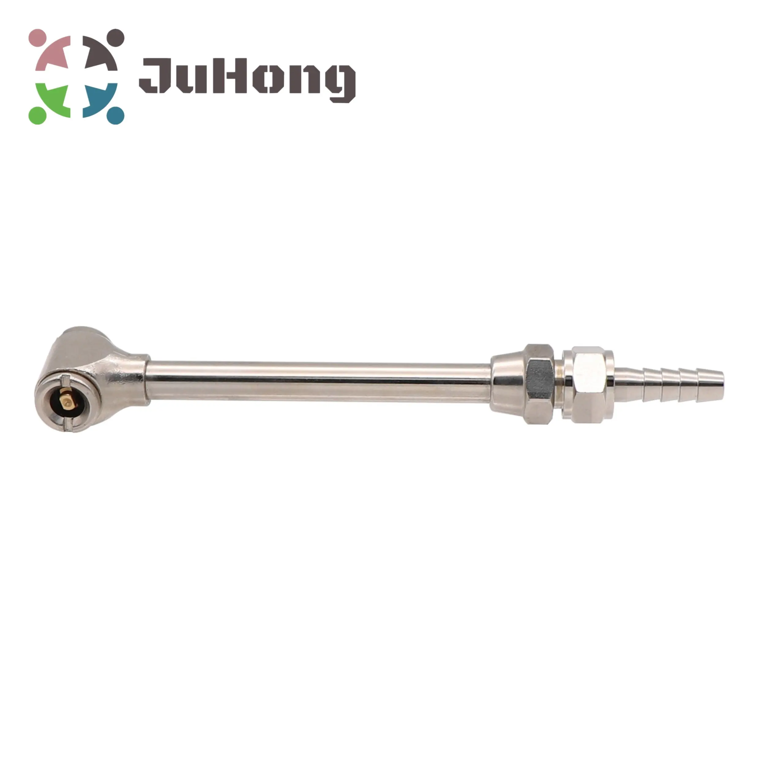 6 "dài T Đầu Chân Kép Không Khí Chuck Nickel Plated 5/16" (8mm) hose Barb Lốp Bơm Không Khí Chuck Xe Đạp Công Cụ Sửa Chữa Lốp